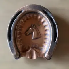 Gregorian 銅製 アンティーク灰皿 馬の彫刻入り ヴィンテージ ソリッド