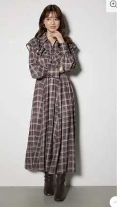 リエンダ rienda フロントZIPシャツ ワンピース