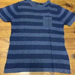 メンズ ネイビー ボーダー 半袖 Tシャツ
