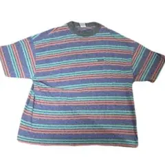 90's letigre マルチカラー　　ボーダーteeシャツ