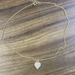 パール　ハート　ネックレス　古着　ヴィンテージ　遺品整理