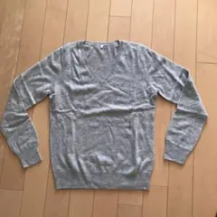 グレー Vネック ニット Lサイズ無印良品カシミア100%美品