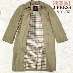 【極美品】ジェイプレス　ステンカラーコート　ベージュ　チェック