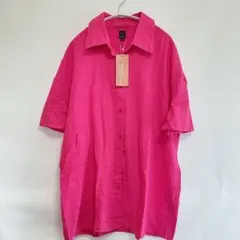 大人可愛い★ SHEIN SXY ビビッドピンク ブラウス 半袖 M 完売品