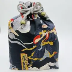 黒 忍者模様　御朱印帳袋　大判サイズ　和柄　巾着袋 ハンドメイドのサムネイル