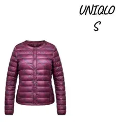 UNIQLOユニクロ ウルトラライトダウン ジャケット ノーカラーチェック柄 S