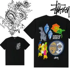 Stussy ステューシー ファンキートライブ グラフィックTシャツ 黒 M
