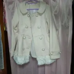 bon21hiz 薄 ピンクファー付きコート S