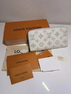 ルイヴィトン マヒナ ジッピーウォレット 白×青 正規品 美品TN0260箱付