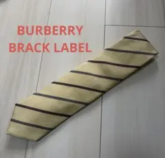 【美品】バーバリー　ブラックレーベル　イエロー ストライプ ネクタイ