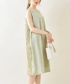 トッコクローゼット　ワンピース　パール　バックレースプリーツ　ノースリーブ　新品