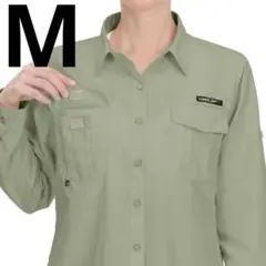 長袖シャツ レディース アウトドア 通気 緑 コンパクト 紫外線カット