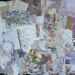 コラージュ素材　300点　まとめ売り　おすそ分け　紙もの　ステッカーシール