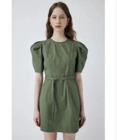 MOUSSY TUCK SLEEVE ZIP UP MINI ドレス