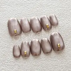 No.2238 現品販売！ネイルチップ　グレージュ/マグネット/ミラー