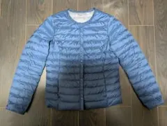 UNIQLO ライトウォームパデット ノーカラージャケット 150 ネイビー