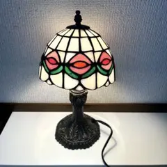 ○美品○切子細工が美しい 赤紫ガラス マッシュルーム型 テーブル 