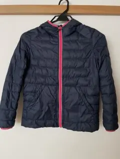 UNIQLO フード付きネイビー中綿ジャケット 150