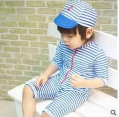 【新品未使用】キッズ用ラッシュガード水着 2点セット【110cm】キャップセット