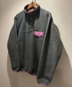 patagonia スナップT フリース XL グレーxピンク パタゴニア