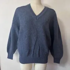 90s vintage TRUSSARDI ロゴ刺繍 Vネック ニットセーターのサムネイル