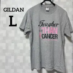 夏物SALE❗️GILDAN【L】 Tシャツ グレー ロゴ ギルダン 半袖