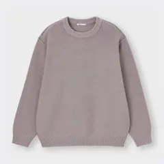 GU ウォッシュドクルーネックセーター ピンク