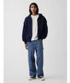 GAP スーパーバギー ダブルニー ストライプ カーペンターデニムのサムネイル