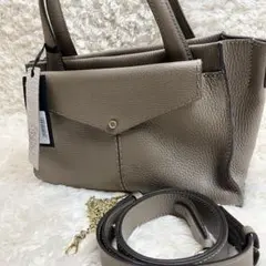 【美品】ロリステッラ　ハンドバッグ　2way レザー　ショルダー　グレージュ