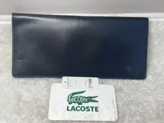 LACOSTE ラコステ　スムースレザー2つ折りロングウォレット ブラック
