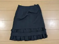 ② スカート フリル ドレス レース ブラック 結婚式 入学式 卒業式