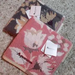 新品未使用タグ付き Aquascutum レディースタオルハンカチ2枚セット