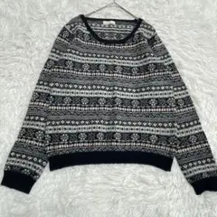 アースミュージック＆エコロジー　ノルディック柄　ニットセーター　F 美品