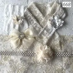 パール付き重ね衿　レース半衿　レース帯揚げ　パール帯締め　レース付け袖　全10点