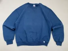 90s Russell ラッセル ニューブレンド 前V 無地 スウェット M 青