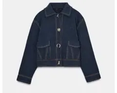 【完売品】ZARA コントラストボタン付きニットジャケット Sサイズ　新品タグ付