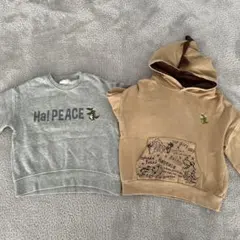 男の子　裏起毛　トレーナー　パーカー　2点セット　恐竜　120センチ