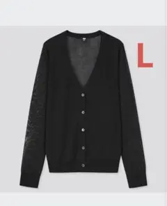ユニクロ　UNIQLO ライトVネックカーディガン　Lサイズ　ブラックのサムネイル