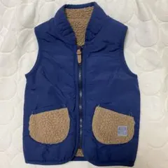 ネイビー 中綿ベスト フリースポケット付き