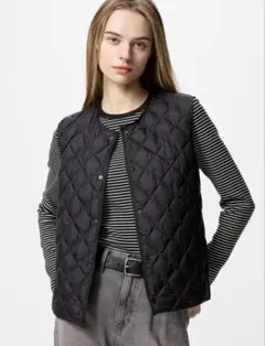 パフテックキルティングベスト/ウォームパデッド　レディース　ブラック　Lサイズ