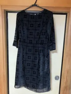 New Yorker ベロア調　7部袖ワンピース