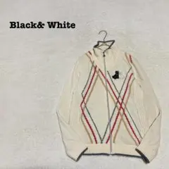 EK4127【ブラックアンドホワイト】カーディガン【1】ニット ファスナー 白