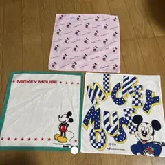 ミッキーマウス♡Disney♡ハンカチ♡3枚セット♡平成レトロ♡匿名配送