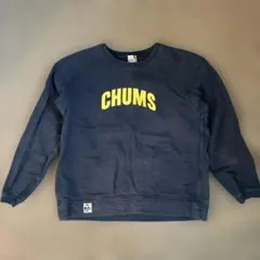 ‼️おすすめ‼️ CHUMS チャムス スウェット ネイビー イエローロゴ　古着のサムネイル