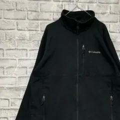 コロンビア　ソフトシェルジャケット！　ブラックL ロゴ刺繍アウトドア0126