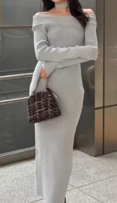 タイムセールリゼクシーニットワンピースブルー