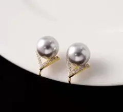 ヴィンテージ風 パール イヤリング（ノンホール）クリップ式結婚式入学式 卒業式