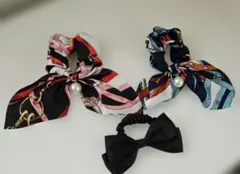 リボン付きヘアゴム2個セット