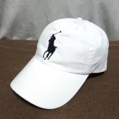POLO キャップ 白 ホワイト ポロ ラルフローレン ビッグポニー