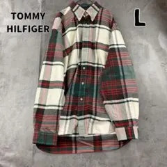 トミーヒルフィガー 多色 チェック シャツ ボタンダウン 綿【9677】